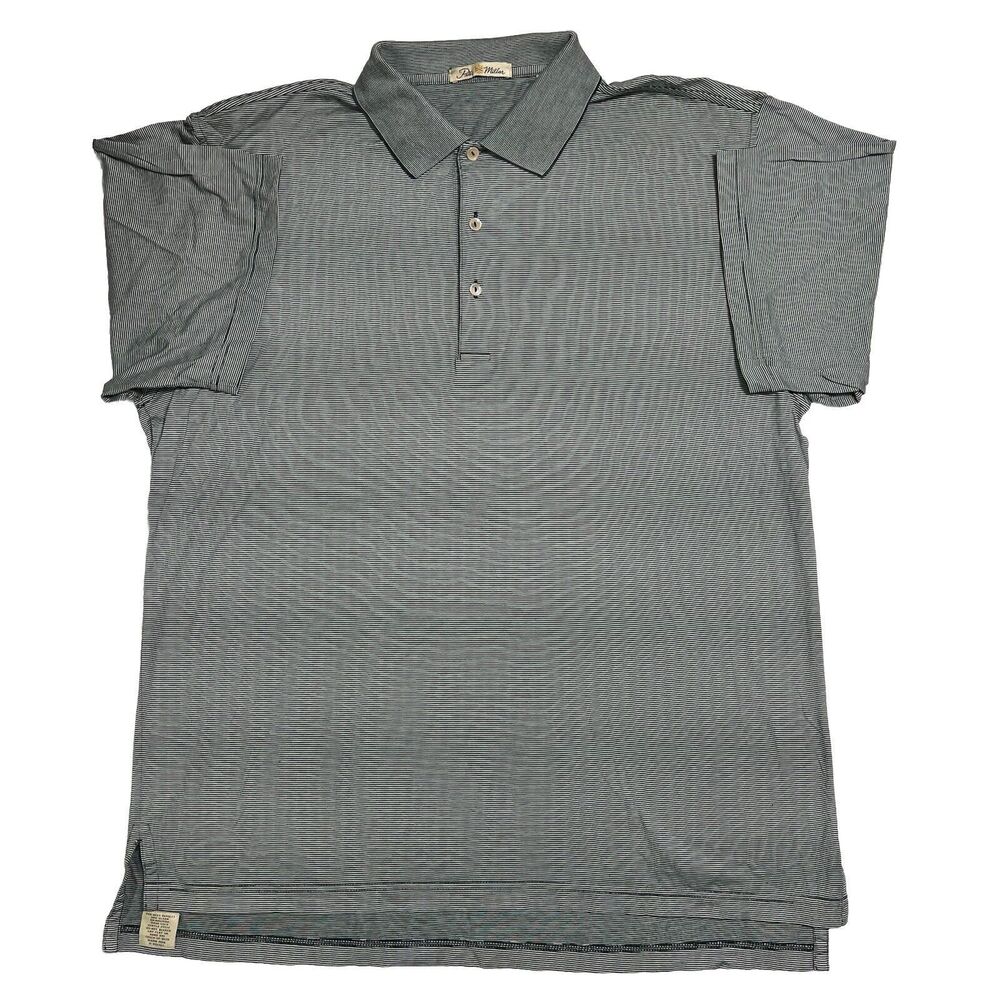 Peter Millar Polo Shirt Men XL Green Geometric Golf Double Mercerized Cotton